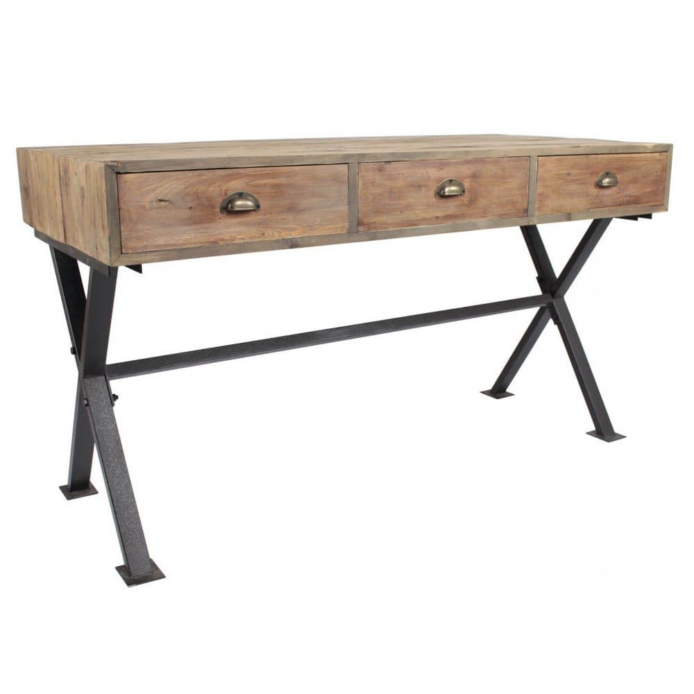 Bureau industriel métal bois 150 cm – Style industriel et design robuste