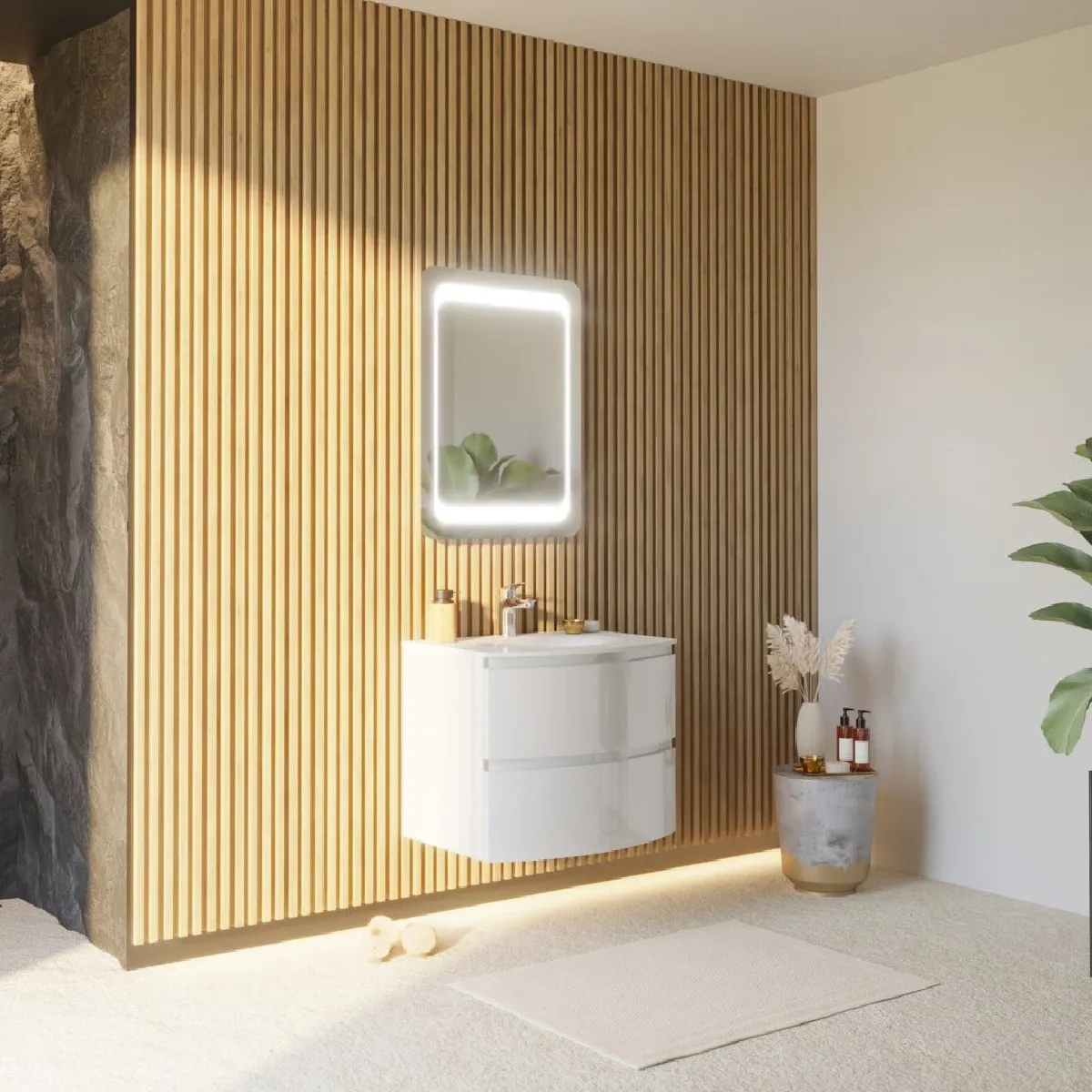 Kiamami valentina Armoire WC murale - Blanc