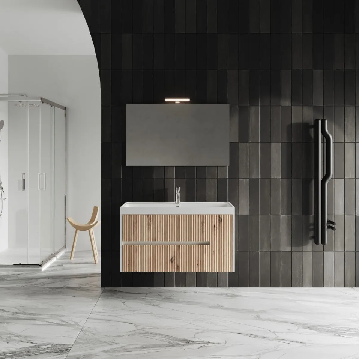 Kiamami valentina meuble salle de bain - Blanc